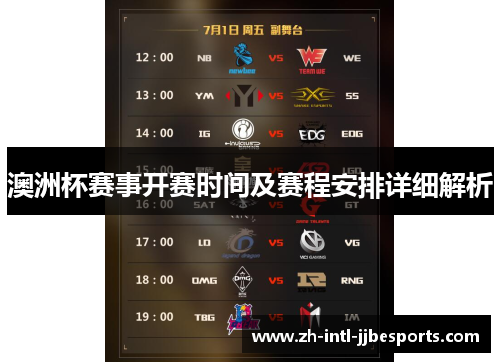 澳洲杯赛事开赛时间及赛程安排详细解析